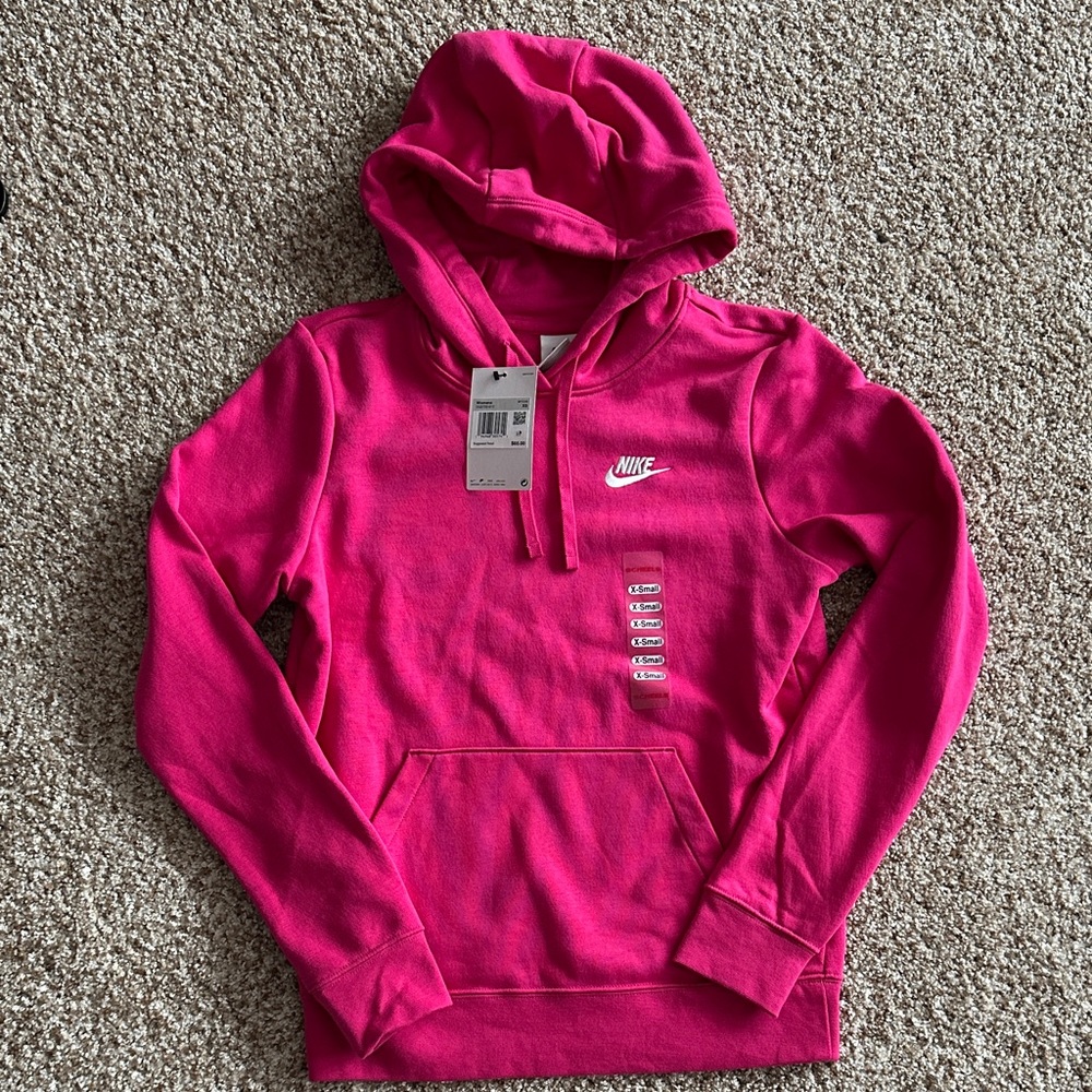 Nike Women's Club Fleece Hoodie in Rush Pink
